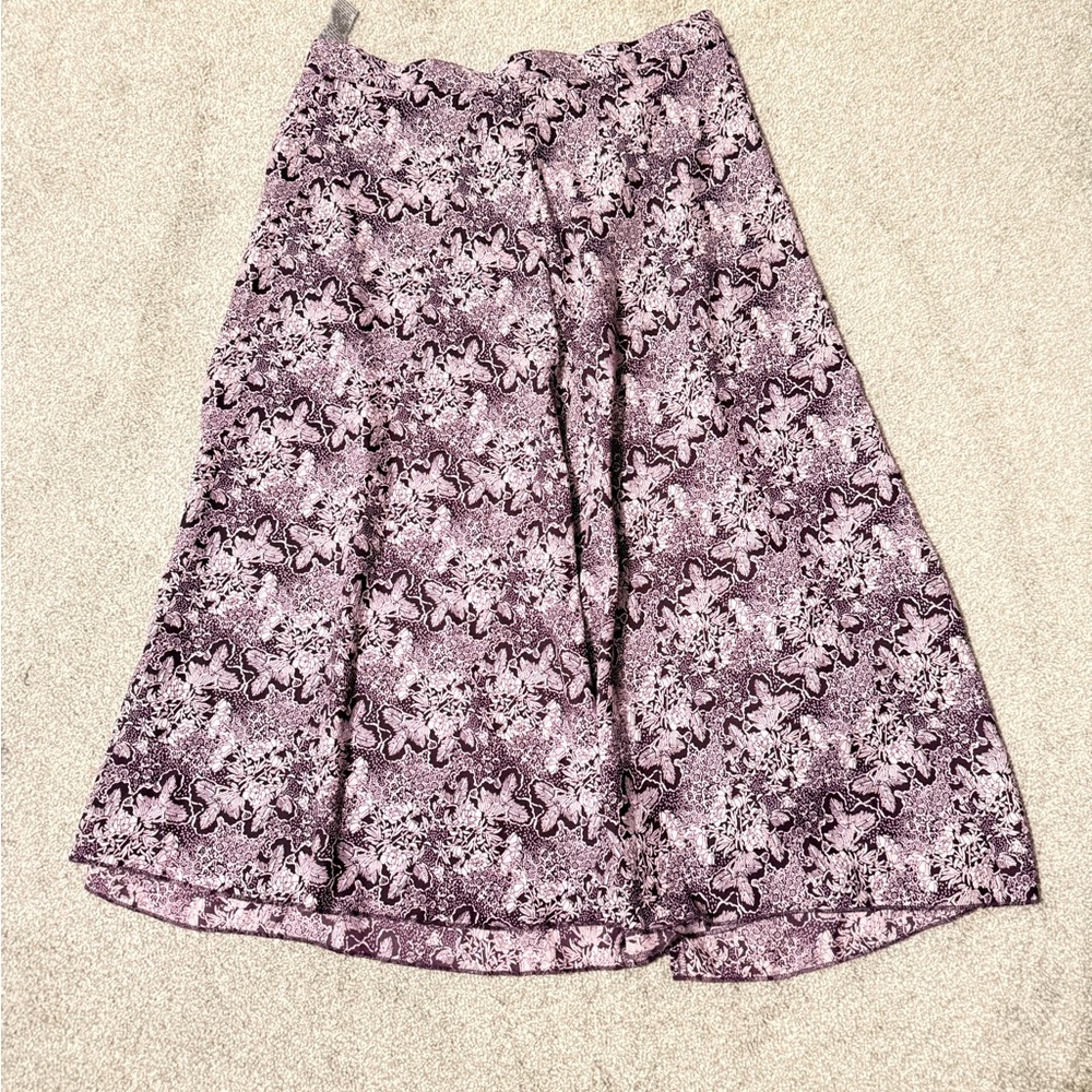 Sag Harbor Purple Floral A-Line Skirt